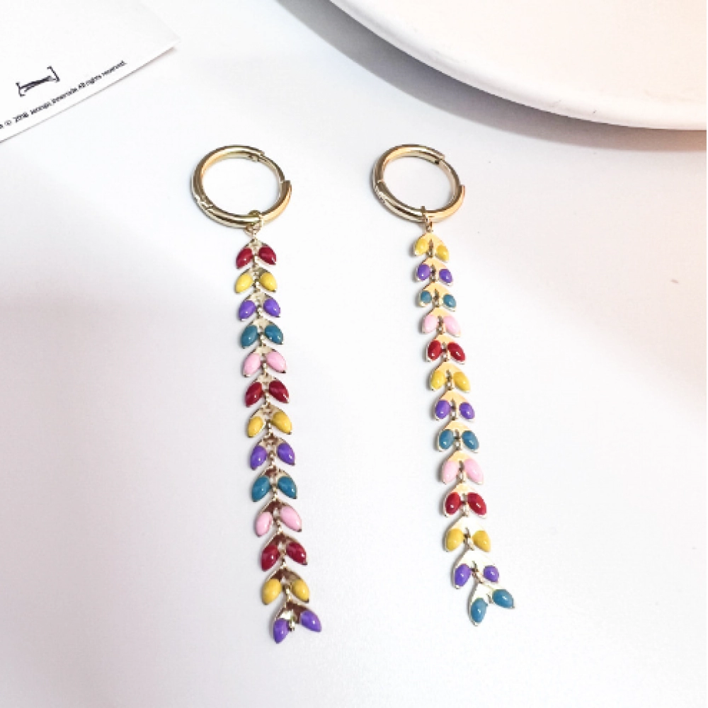 New Earrings Light Luxury Colorful Wheat Earrings Elegant and Exquisite Earrings New Earrings Light Luxury Colorful Wheat Earrings Elegant and Exquisite Earrings