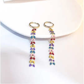 New Earrings Light Luxury Colorful Wheat Earrings Elegant and Exquisite Earrings
