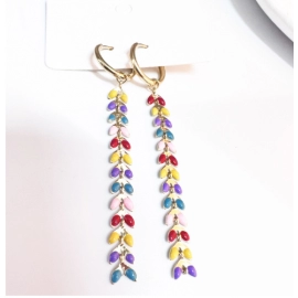New Earrings Light Luxury Colorful Wheat Earrings Elegant and Exquisite Earrings