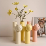 Fashionable and Cute Style Milk Tubing Cat Soft Decoration Vase Strict Selection Decoration Gift Porcelain