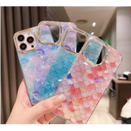 Suitable for iPhone 14 electroplated phone case, Apple 13 mermaid pattern, 12pro max leopard pattern  Ins style original