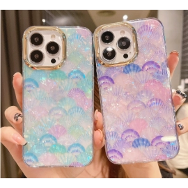 Suitable for iPhone 14 electroplated phone case, Apple 13 mermaid pattern, 12pro max leopard pattern  Ins style original
